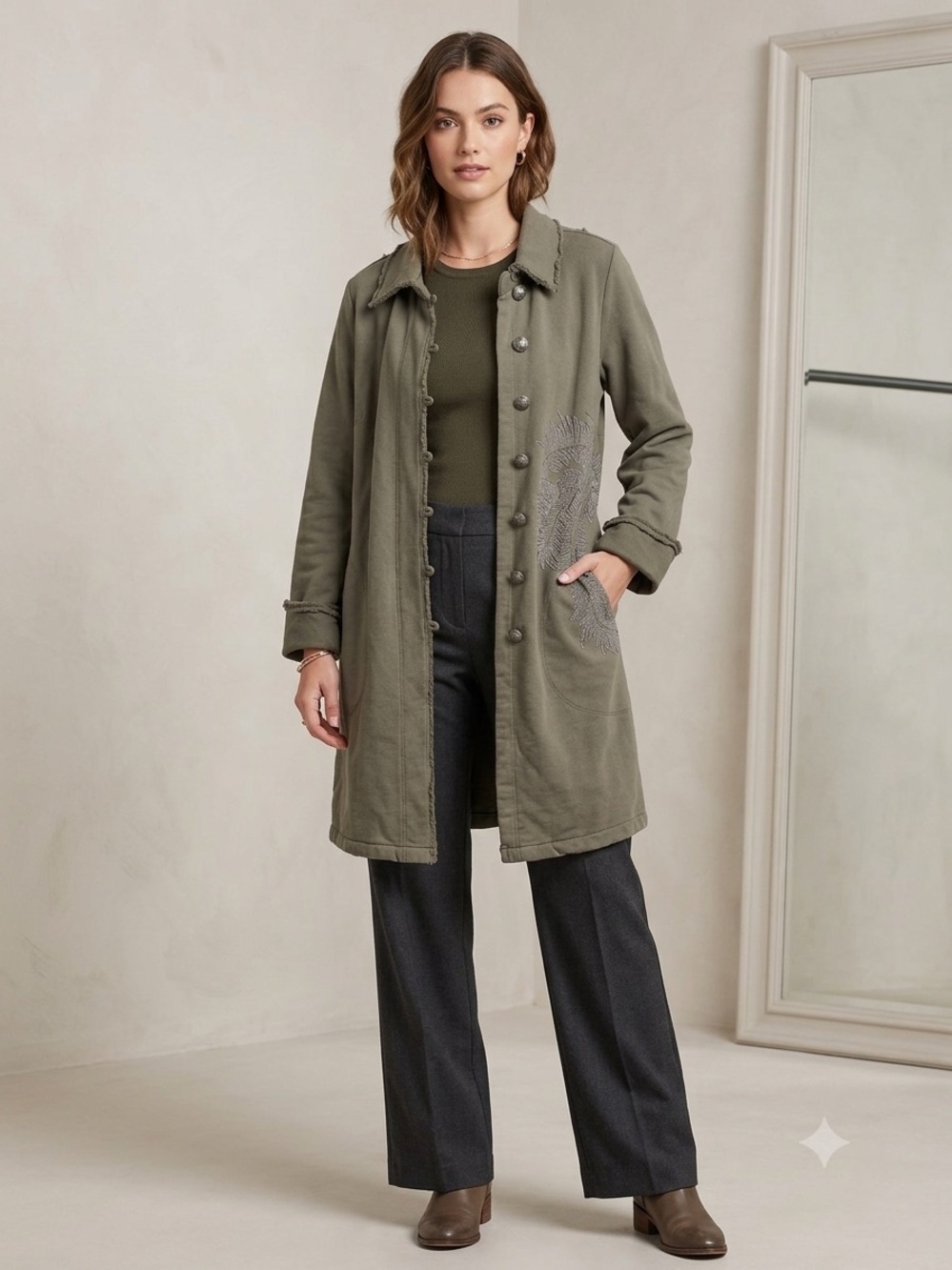 Soft surroundings embroidered cardigan